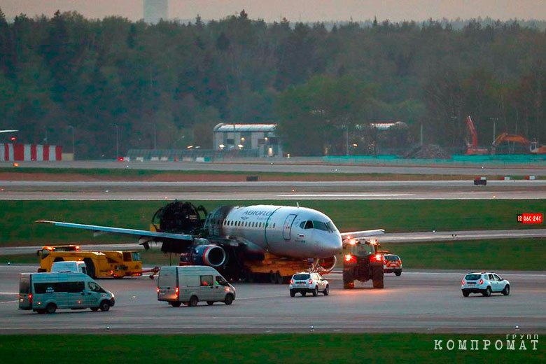 Транспортировка сгоревшего-SSJ-100